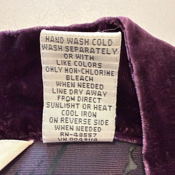 French Laundry Kimono Jacket Purple Floral Velvet Burnout Size 3X Boho, Elegant - Picture 13 of 13